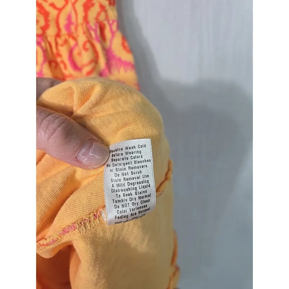 NWT Fresh Produce Girl's Size Large (6/7) Orange Tank Dress Ruffle‎ Papaya USA